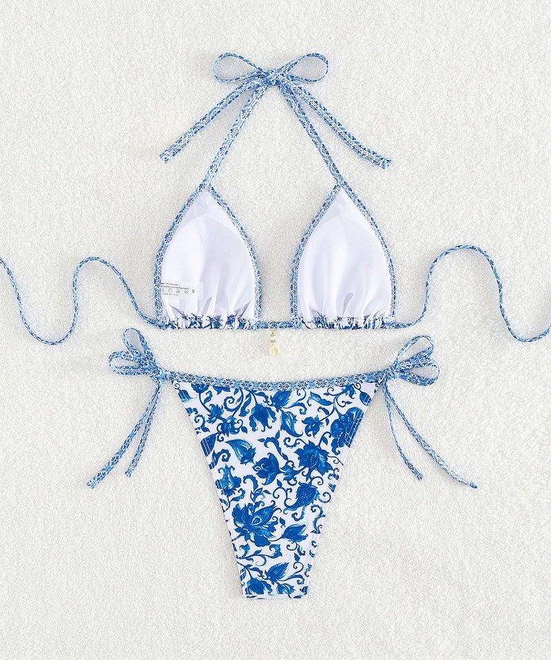 Tainehs Women's Sexy Halter Bikini Set Triangle Top String Swimwear Two Piece Swimsuits Cheeky Bathing Suit - Image 5