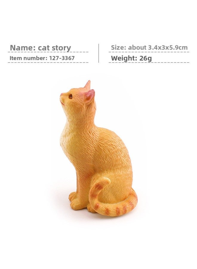 Cross-border Children's Mini Simulation Pet Cat Model Orange Cat Fat Cat British Short-haired Cat Pastoral Cat Decorative Ornaments 