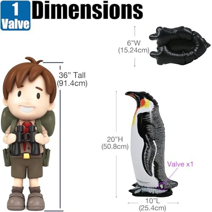 Jet Creations Inflatable Aquatic Animal Emporer Penguin, Pack of 4, 20 inch Tall Self Standing, Pool Toys, Photo Prop, Theme Party Centerpiece, Living Room Decor, VBS, Gifts for Kids, Adults, Women - Image 5