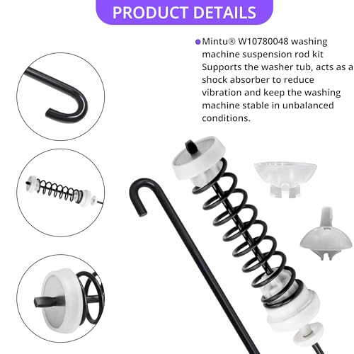 Mintu Suspension Rod Kit Replacement For Kenmore 110.20022010 110.20022011 110.20022012 110.20022013 110.20022014 110.20222510 110.20222511 110.21102010 110.21102011 110.21102012 110.21102013 Washer Etc - Image 3