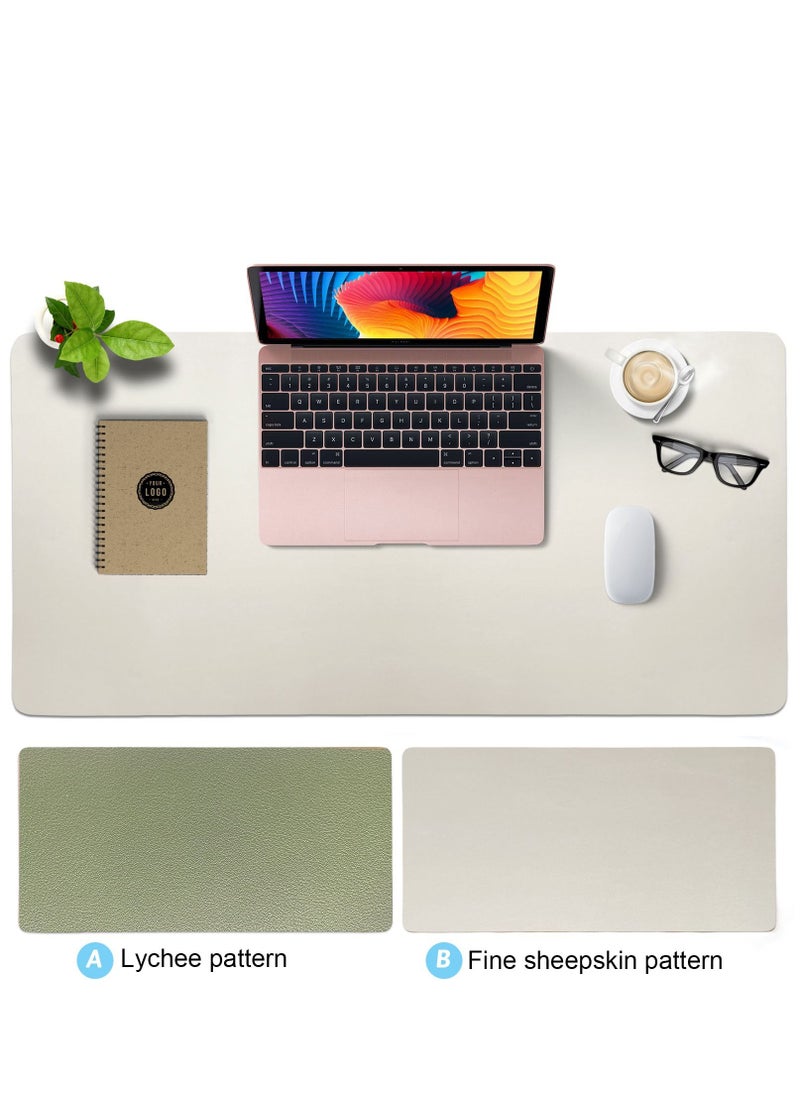 SKY-TOUCH - Multifunctional Desk Pad PU Computer Mouse Pad Office Desk Mat Extended Gaming Mouse Pad Non-Slip Waterproof Dual-Side Use Desk Mat Protector 80cm x 40cm Grey/Green - Image 1