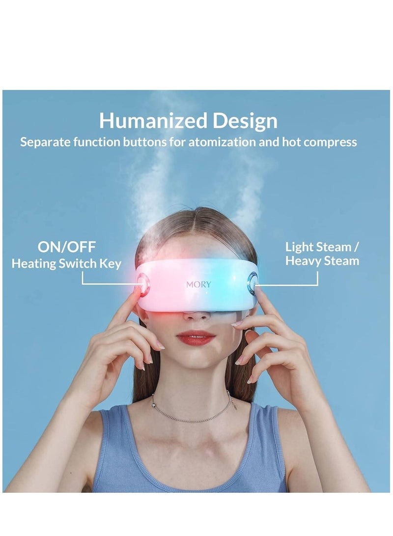 Mory Rechargeable Eye Massager with Heat and  Cooling for Migraines,Upgrade Heated Steam Eye Massager,Electric Smart Eye Massager for Dry Eyes Relief,Dark Circles and Puffiness - Image 5