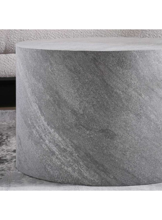 Pan Home Grey Round Coffee Table Set of 2 - Image 4