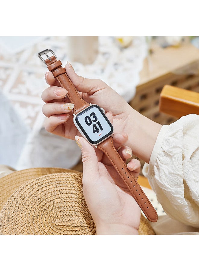 Mssm Suitable For Women's Apple Watch Band, Slim Waist Genuine Leather, For Apple Watch Iwatch Ultra S10/9/8/7/se 38/40/41mm - Image 3