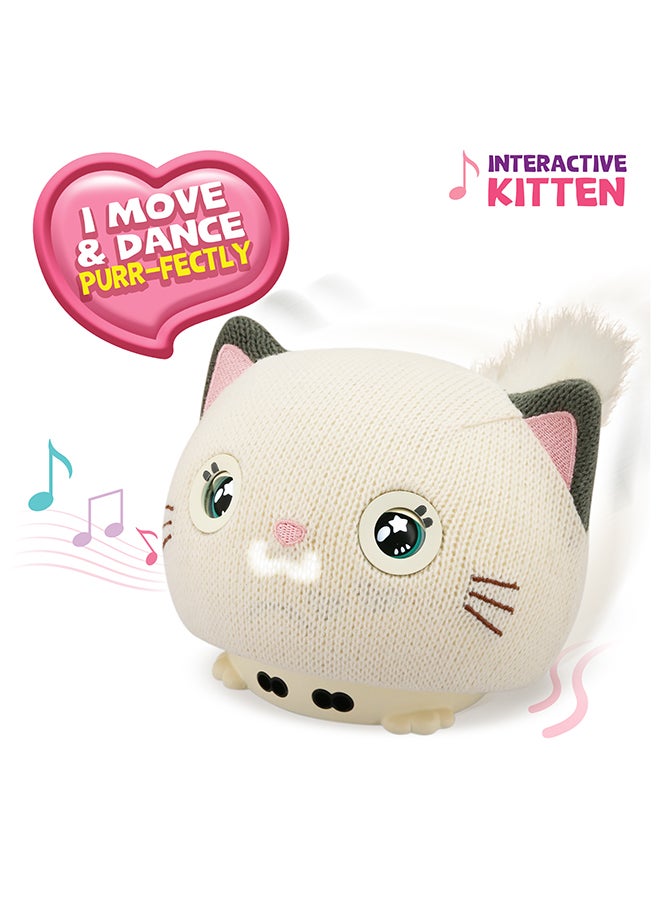 Purro القط الذكي التفاعلي مع استجابات واقعية، قماش محبوك ناعم، آذان متحركة، عيون تعبيرية، وأكثر من 75 تأثير صوتي. أفضل هدية لعمر 5 سنوات وما فوق. - Image 4