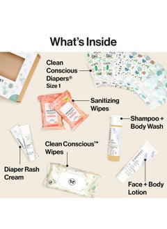 The Honest Company The Honest Company Baby Arrival Gift Set | Newborn Essentials Welcome Box | Diapers, Wipes, Personal Care, Diaper Rash Cream  - Image 2