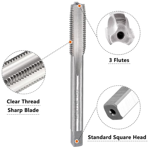 Saipe M8 X 1.0 Metric Tap and Die Set m8 X 1mm HSS Straight Fluted Machine Thread Right Hand Screw Tap and Round Threading Die - Image 2