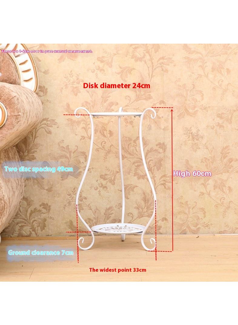 general 2-Layer Minimalist Ironwork Flower Pot Stand Ground To Ground Succulent Green Luo Flower Rack  - Image 2