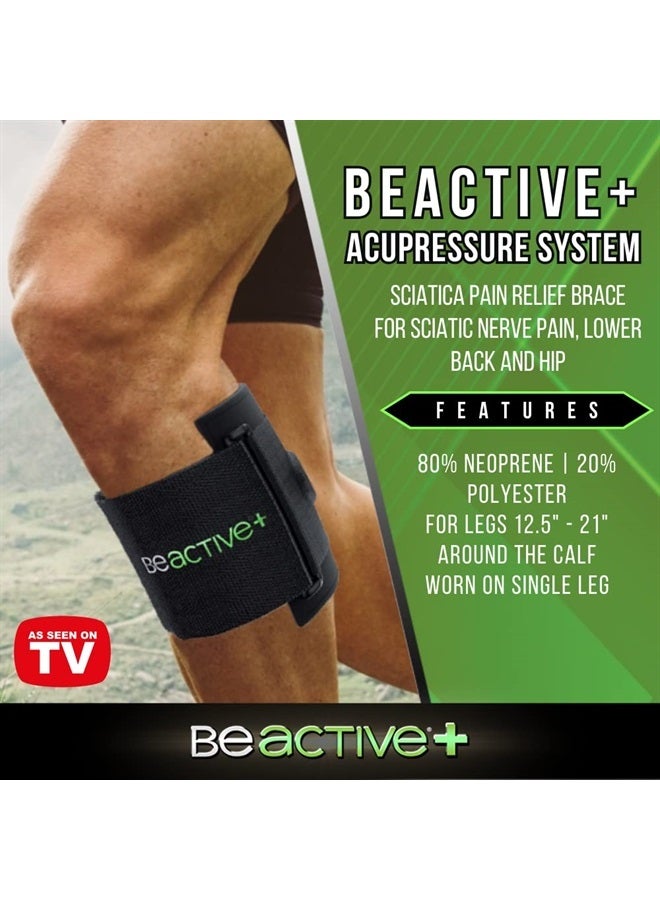 BeActive Plus Acupressure System - Sciatica Pain Relief Brace For Sciatic Nerve Pain, Lower Back, & Hip - Be Active Plus Knee Brace With Pressure Pad Targeted Compression For Sciatica Relief - Unisex - Image 1