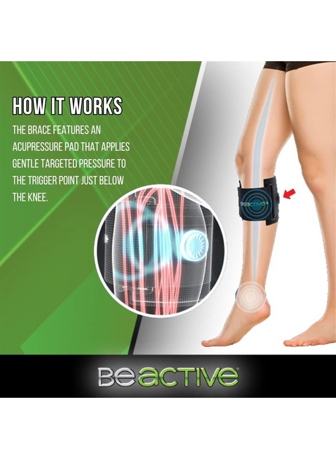 BeActive Plus Acupressure System - Sciatica Pain Relief Brace For Sciatic Nerve Pain, Lower Back, & Hip - Be Active Plus Knee Brace With Pressure Pad Targeted Compression For Sciatica Relief - Unisex - Image 3