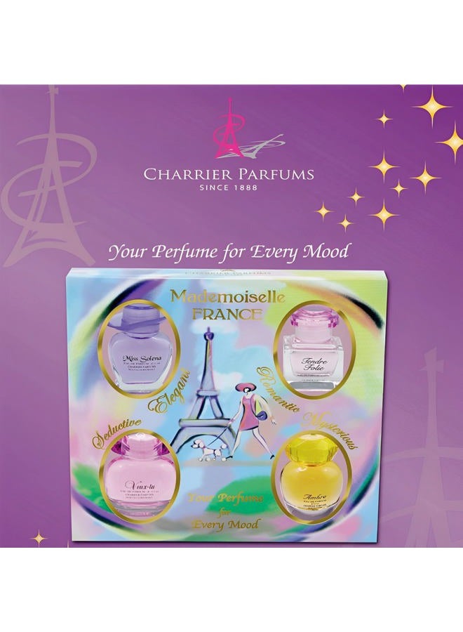 CHARRIER PARFUMS 4 Eaux de Parfum Gift Set - 'Mademoiselle France' - 44.1 ml - Made in Provence, France - Image 4