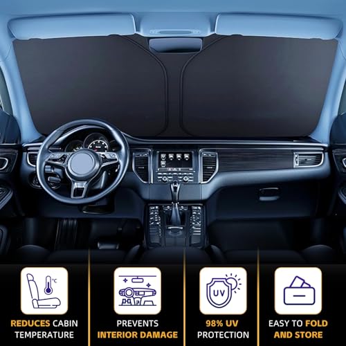 AuyNeas for 2019-2024 2025 2026 Mazda CX-30 CX30 Windshield Sun Shade, Front Window Shade Custom Fit CX30 Accessories Sun Visor Foldable Shade Blocks UV Rays Summer Must Have Car Accessories - Image 5