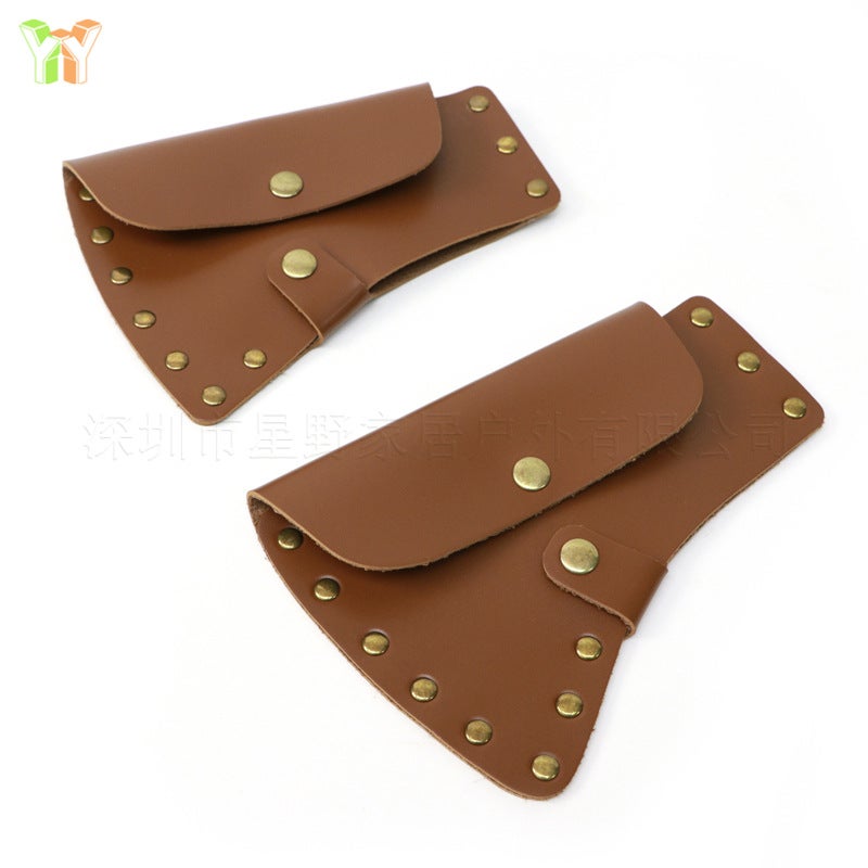 Spot Outdoor Chopping Wood Camping Axe Cutting Wood Axe Protective Case Portable Axe Anti-Cut Blade Storage Case large brown