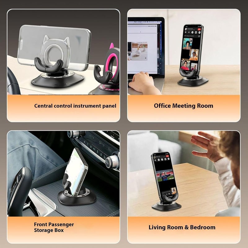 Anti Slip Car Phone Mount Holder Rack with Flexible Rotating Dashboard Adhesive Base Fit 4-7Inch Mobile Devices Tool Less Car Phone Mount - Image 2