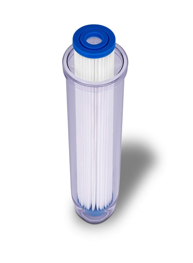 Ronaqua 10" Clear Standard Transparent Whole House Water Filter System with Presser Relief Button, 3/4” Inlet/Outlet Brass Port & 5 Micron Pleated Sediment Water Cartridge, Meets NSF Standards & Regulations - Image 3