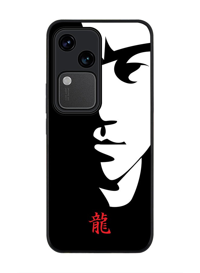 Stylizedd Rugged Black edge case for Vivo V30 5G, Slim fit Soft Case Flexible Rubber Edges Anti Drop TPU Gel Thin Cover -  Tibute - Bruce Lee (Black) - Image 1