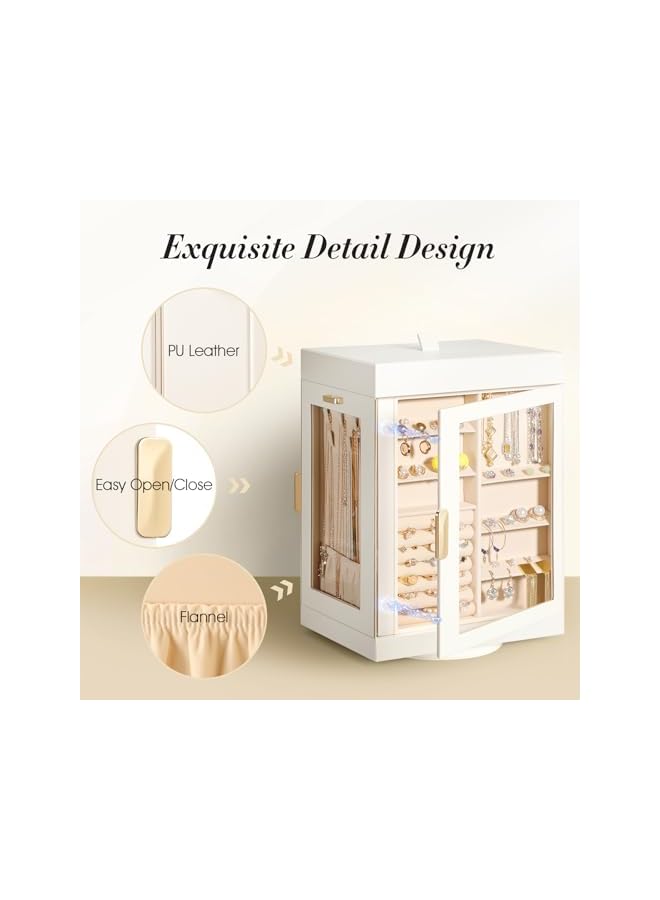 The Bros 360° Rotating Jewelry Organizer - Large, Elegant Jewelry Boxes for Women Necklace, Ring & Earring Storage, Vertical Jewelry Organizers and Storage  - Image 5