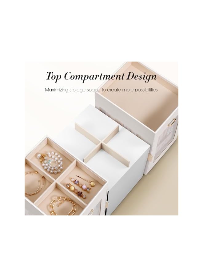 The Bros 360° Rotating Jewelry Organizer - Large, Elegant Jewelry Boxes for Women Necklace, Ring & Earring Storage, Vertical Jewelry Organizers and Storage  - Image 4