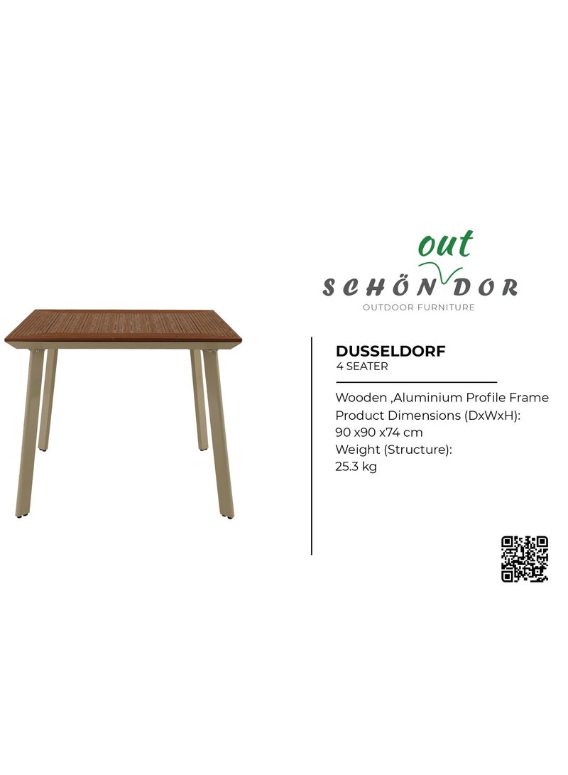 أثاث شندور دوسلدورف | 4 مقاعد | طاولة طعام | أثاث خارجي | مصنوع من الألومنيوم المصبوب | الفناء | حديقة | الفناء الخلفي - Image 3