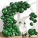 Amandir 153pcs Dark Green Balloons Arch Garland Kit Different Sizes 18 12 10 5 Inch Emerald Light Green Latex Balloon for Birthday Dinosaur Safari Jungle St Patricks Day Party Decorations - Image 4