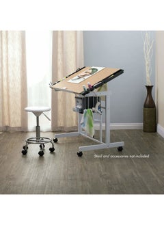 SD STUDIO DESIGNS Studio Designs Deluxe Craft Station, Top Adjustable Drafting Table Craft Table Drawing Desk Hobby Table Writing Desk Studio Desk with Drawers, 36''W x 24''D, White / Maple  - Image 3