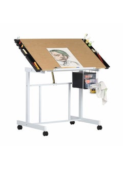 SD STUDIO DESIGNS Studio Designs Deluxe Craft Station, Top Adjustable Drafting Table Craft Table Drawing Desk Hobby Table Writing Desk Studio Desk with Drawers, 36''W x 24''D, White / Maple  - Image 2