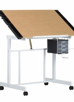 SD STUDIO DESIGNS Studio Designs Deluxe Craft Station, Top Adjustable Drafting Table Craft Table Drawing Desk Hobby Table Writing Desk Studio Desk with Drawers, 36''W x 24''D, White / Maple  - Image 1