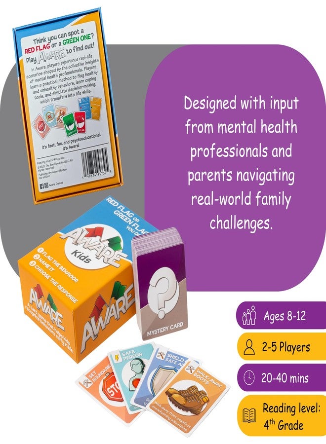 AWARE Kids Card Game - Learn to Spot Red Flag & Green Flag Behaviors Through Play | Teaches Healthy vs Unhealthy Behaviors | Ages 8-12 | Family & Classroom Use - Image 4