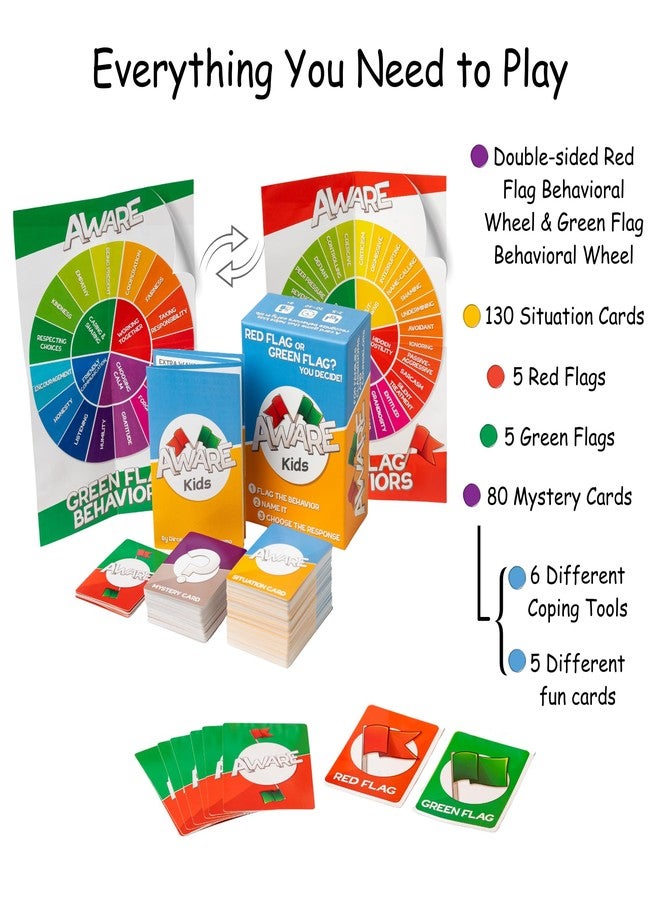 AWARE Kids Card Game - Learn to Spot Red Flag & Green Flag Behaviors Through Play | Teaches Healthy vs Unhealthy Behaviors | Ages 8-12 | Family & Classroom Use - Image 5