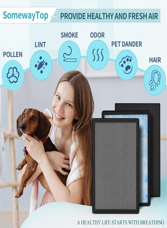 SOMEWAYTOP [2 SETS] 8L HEPA Replacement Filter Set Compatible with Okaysou Airmax 8L Air Purifier Filters, 3-Stage Airmax 8L Filter, H13 True HEAP and Blue Ultra-Filter Carbon Pre-filter Air Cleaner for Home - Image 2