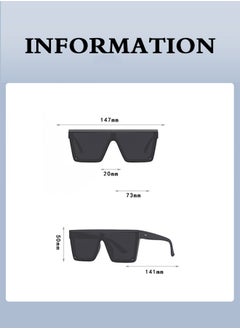 Lemon Oversized Square Trendy Sunglasses Womens Mens Futuristic Flat Top Visor Shades,UV400 Protection Sun Glasses,Fashion Anti-Glare Glasses for Men Driving, Fishing, Golfing, Traveling  - Image 3