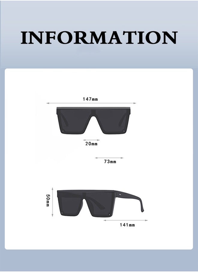 Lemon Oversized Square Trendy Sunglasses Womens Mens Futuristic Flat Top Visor Shades,UV400 Protection Sun Glasses,Fashion Anti-Glare Glasses for Men Driving, Fishing, Golfing, Traveling  - Image 3