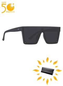 Lemon Oversized Square Trendy Sunglasses Womens Mens Futuristic Flat Top Visor Shades,UV400 Protection Sun Glasses,Fashion Anti-Glare Glasses for Men Driving, Fishing, Golfing, Traveling  - Image 1