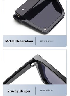 Lemon Oversized Square Trendy Sunglasses Womens Mens Futuristic Flat Top Visor Shades,UV400 Protection Sun Glasses,Fashion Anti-Glare Glasses for Men Driving, Fishing, Golfing, Traveling  - Image 4