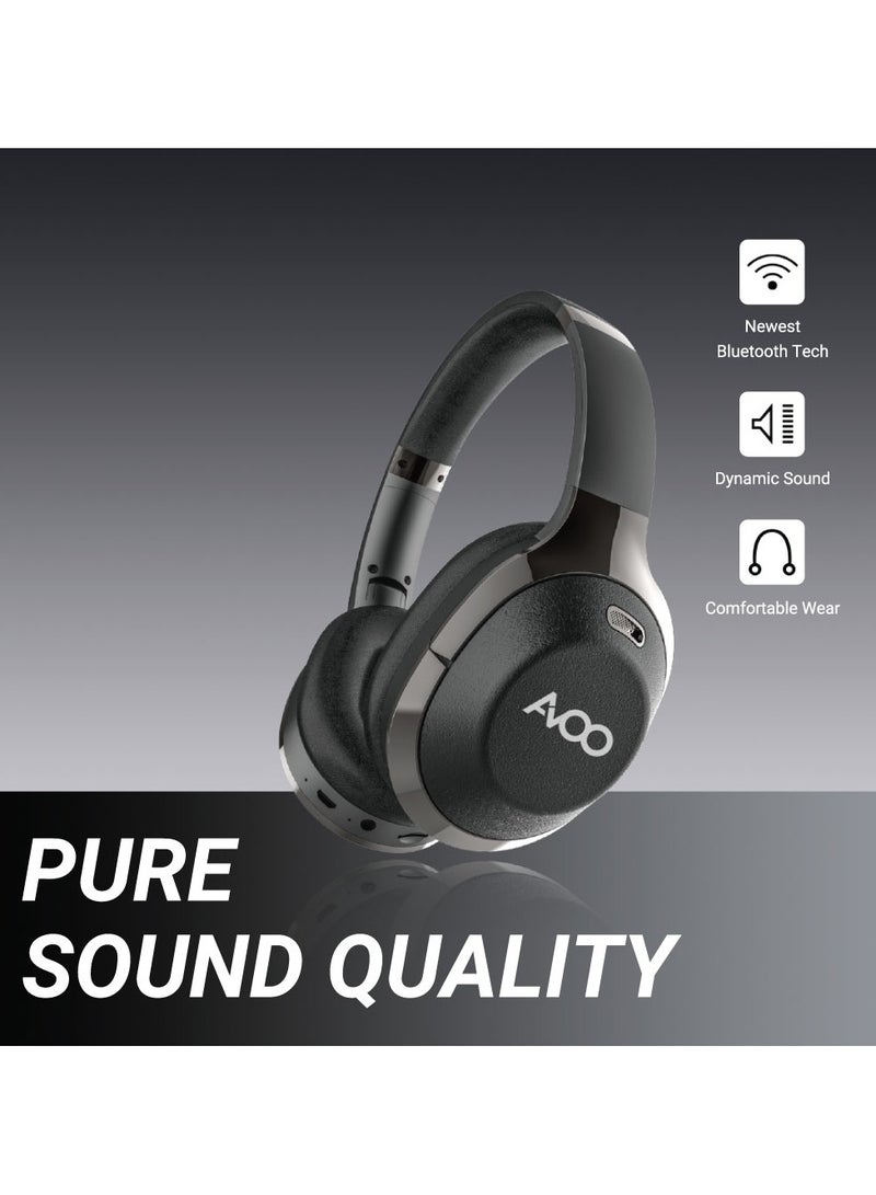 AVOO Bluetooth Wireless Headset Over-Ear Headphone EP206 With Mic Black - Image 4