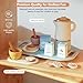 EERKEOD Tea Party Set for Kids Wooden Tea Sets for Toddler Girl Toys Pretend Play for Little Girls Kitchen Play Food Accessories Sets Wooden Educational Toys Gifts with Silicone - Image 4