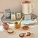 EERKEOD Tea Party Set for Kids Wooden Tea Sets for Toddler Girl Toys Pretend Play for Little Girls Kitchen Play Food Accessories Sets Wooden Educational Toys Gifts with Silicone - Image 2