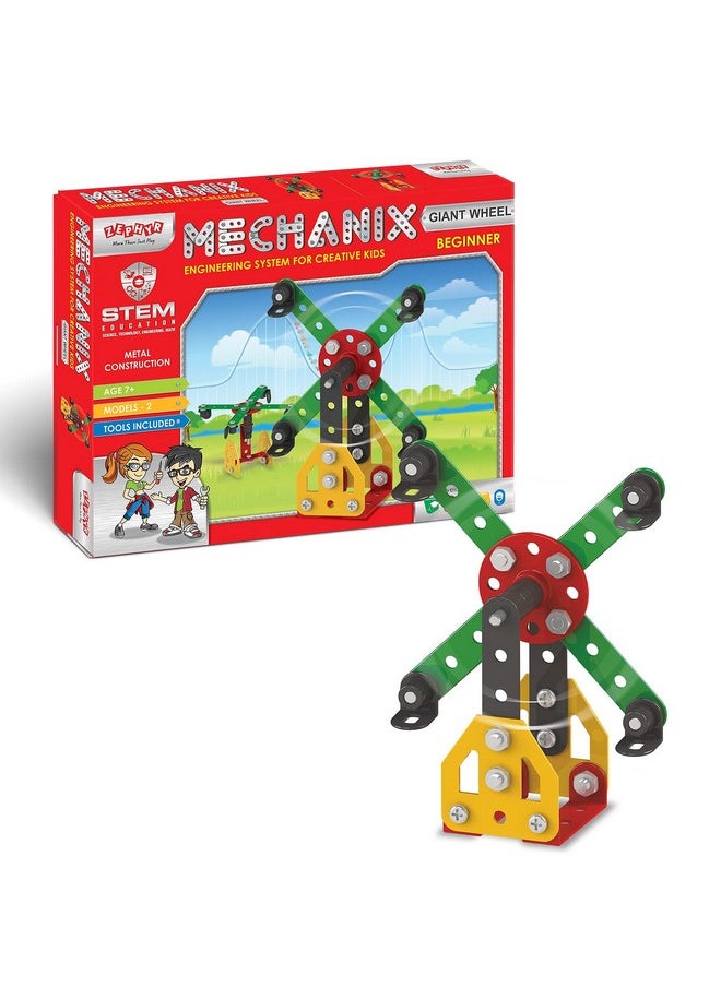 Mechanix Mechanix Beginner Giant Wheel DIY Stem Building and Construction Toy STEM Education Metal Construction Set for Boys and Girls Age 7+ (Return Gift Set)  - Image 1