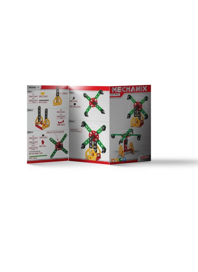Mechanix Mechanix Beginner Giant Wheel DIY Stem Building and Construction Toy STEM Education Metal Construction Set for Boys and Girls Age 7+ (Return Gift Set)  - Image 4