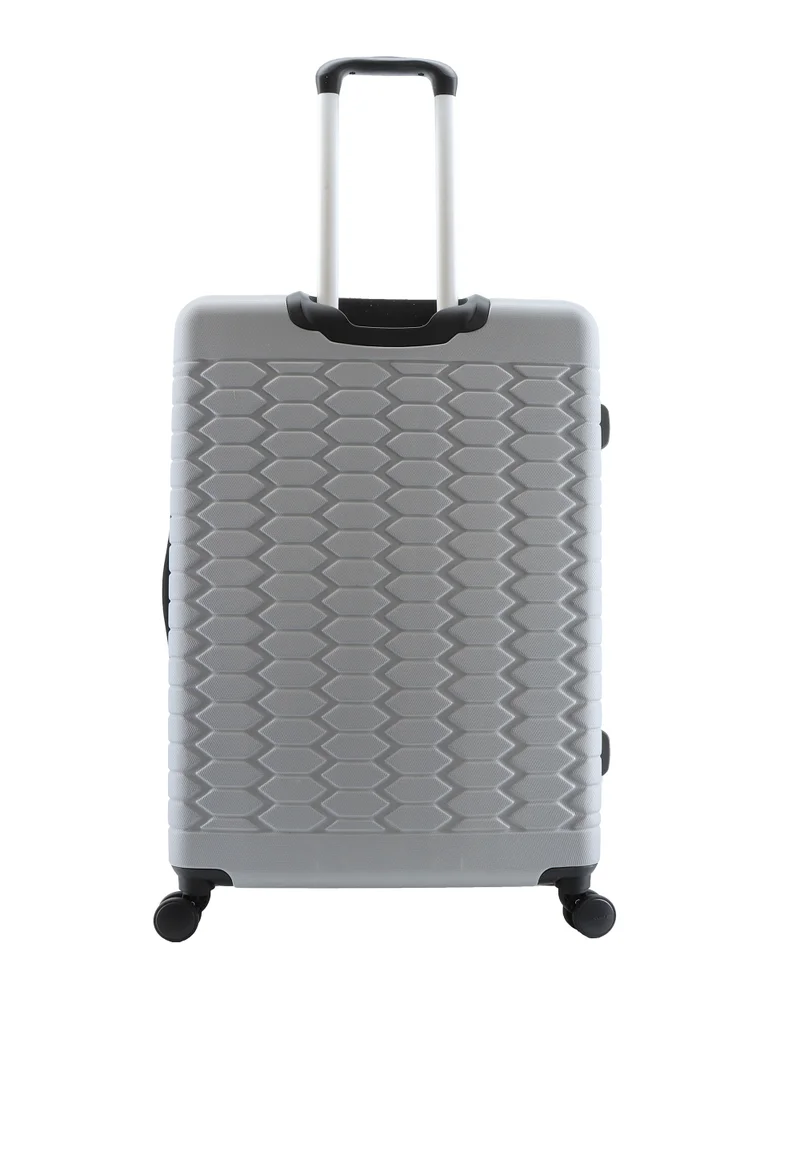 Discovery Discovery Reptile ABS Hardshell Luggage Set Silver, Durable Lightweight Expandable Suitcase, 4 Double Wheel With TSA Lock 3pcs Trolley Bag (20+24+28 Inch).