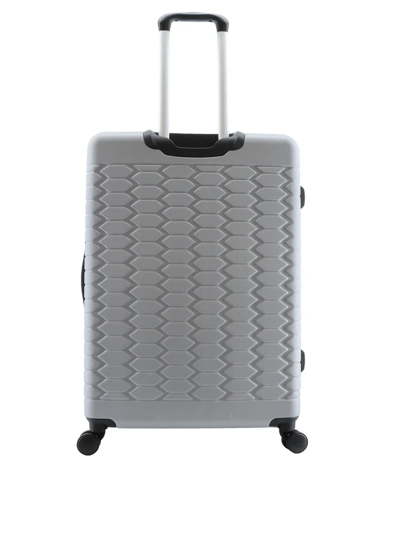 Discovery Discovery Reptile ABS Hardshell Luggage Set Silver, Durable Lightweight Expandable Suitcase, 4 Double Wheel With TSA Lock 3pcs Trolley Bag (20+24+28 Inch).