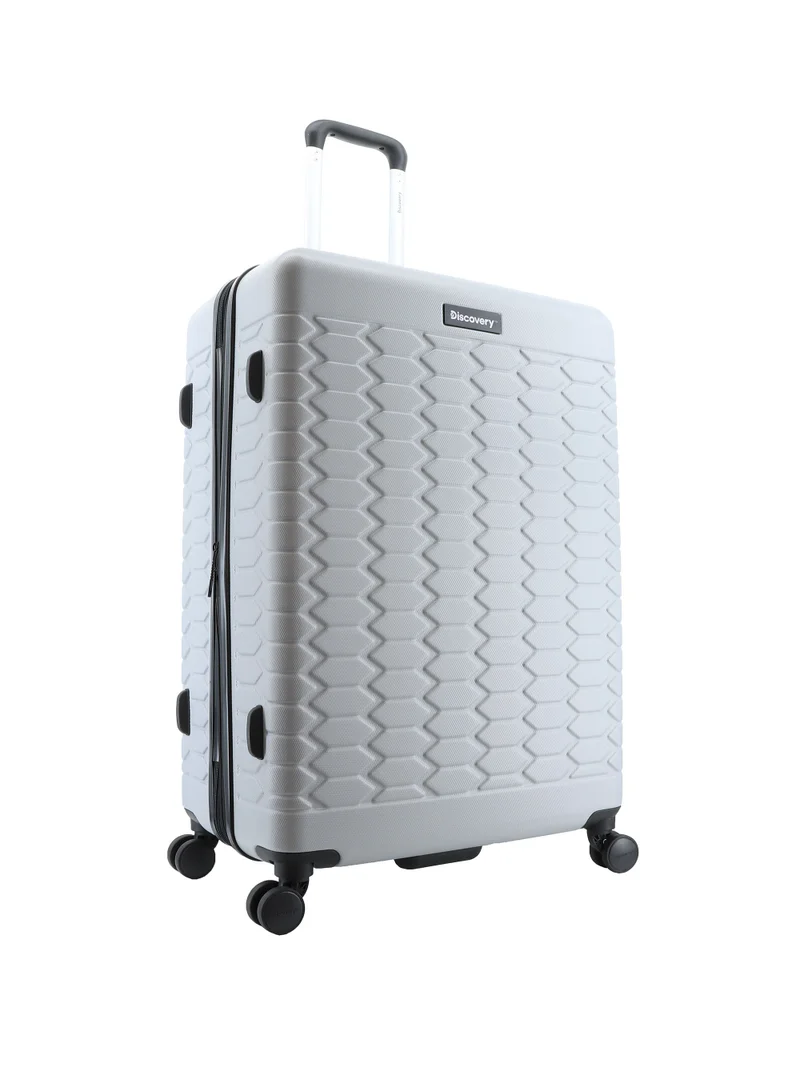 Discovery Discovery Reptile ABS Hardshell Luggage Set Silver, Durable Lightweight Expandable Suitcase, 4 Double Wheel With TSA Lock 3pcs Trolley Bag (20+24+28 Inch).