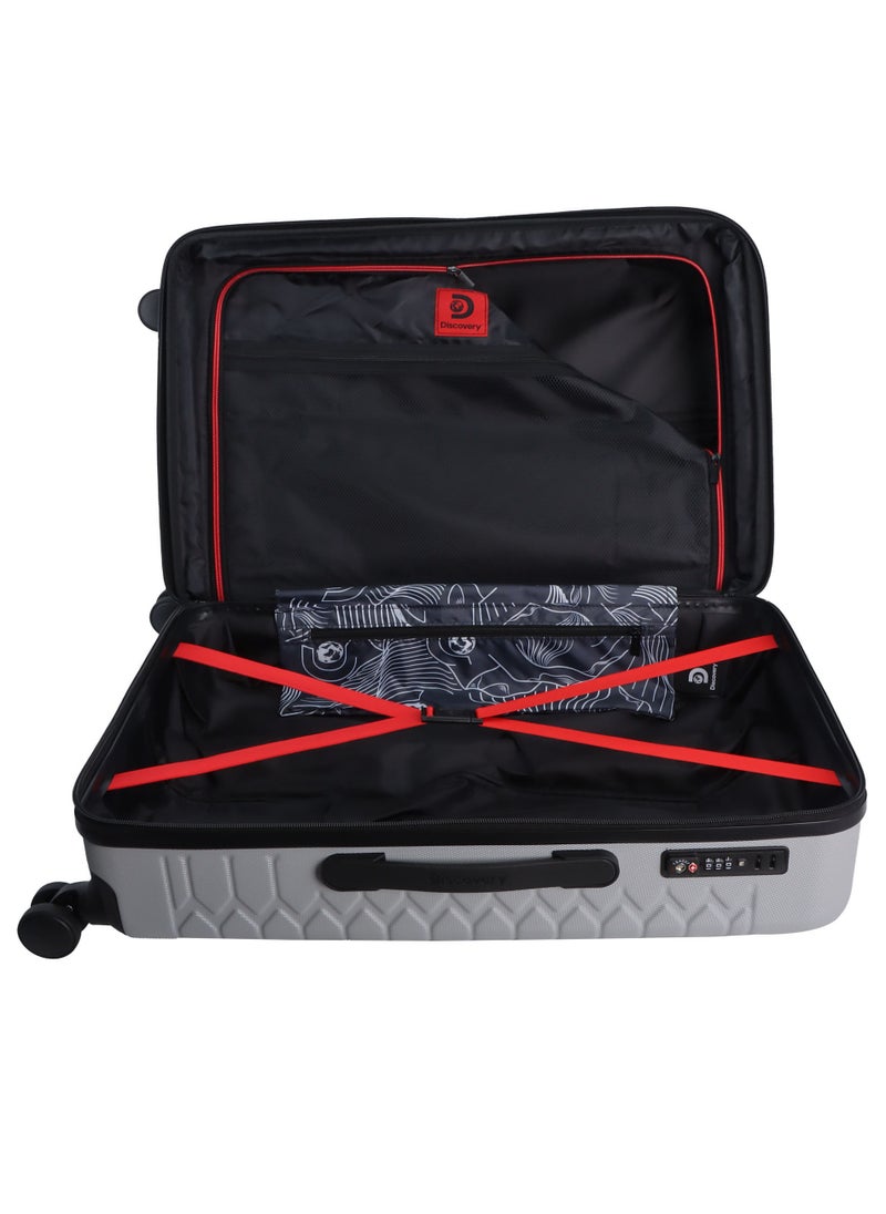 Discovery Reptile ABS Hardshell Luggage Set Silver, Durable Lightweight Expandable Suitcase, 4 Double Wheel With TSA Lock 3pcs Trolley Bag (20+24+28 Inch). - pzsku/Z35C4E2BD90F99FEB0671Z/45/_/1720684175/b1b3664d-4d3b-4e2c-9bac-719b2b8c37d5