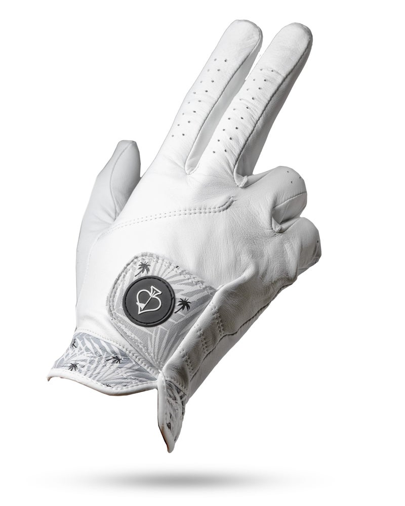 Pins & Aces - Palm Sunday Golf Glove Design - Premium Aaa Cabretta Leather  Long-Lasting Durable Tour Glove For Men Or Women - Premium Leather Golf Glove Left & Right Hand (Medium  Right) - Image 1