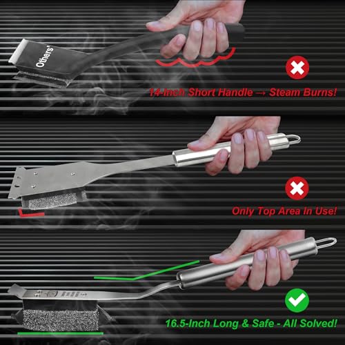 GRILLART Grill Brush Bristle Free, Safe Grill Brush for Outdoor Grill, SteamWizards BBQ Grill Cleaning Brush Kit, Replaceable Head Grill Scraper Tool, Grill Cleaner BBQ Accessories, Gifts for Men/Dad - Image 5