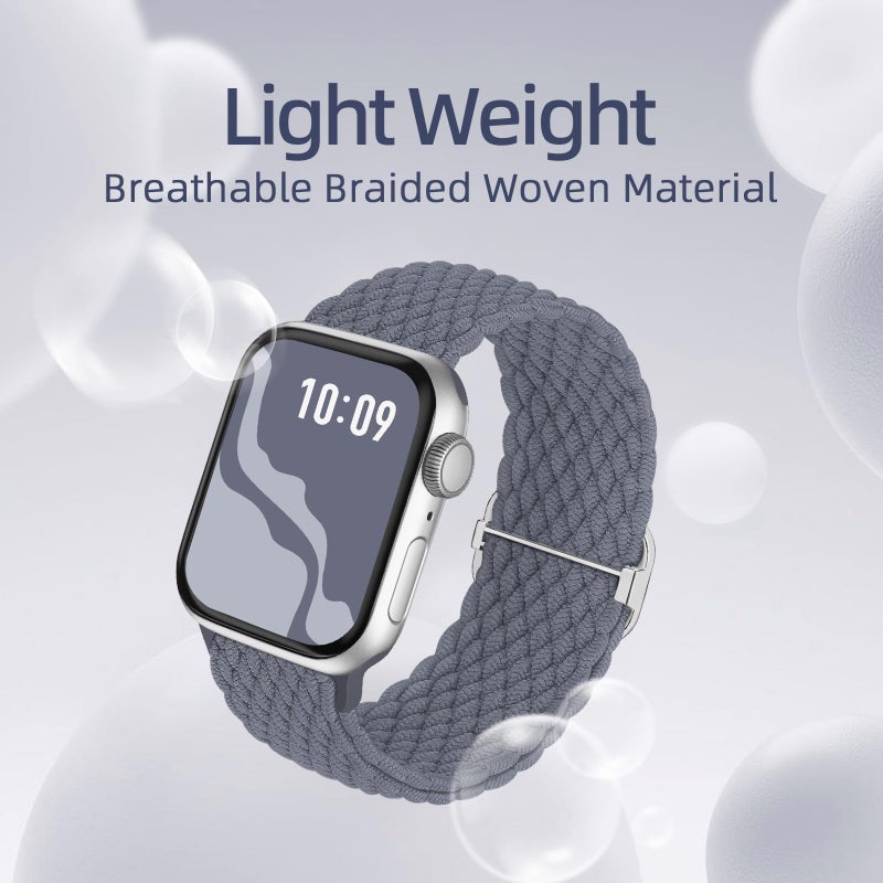 Suitisbest Braided Stretchy Solo Loop Compatible for Apple Watch Band 38mm 40mm 41mm 42mm 44mm 45mm 46mm 49mm for Women Men, Nylon Elastic Straps Wristbands for iWatch Series 11/10 9 8 7 6 5 4 3 SE/Ultra 3 2 1 - Image 4