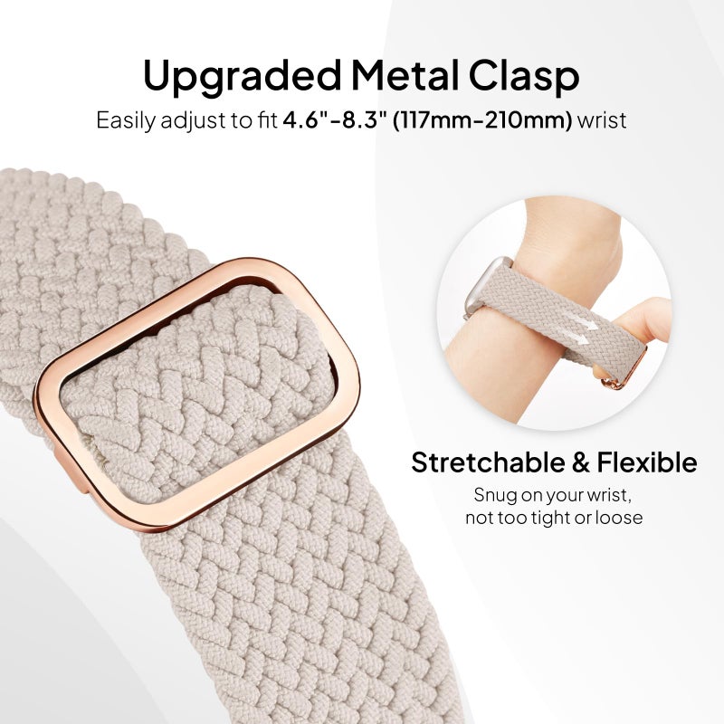 Suitisbest Braided Stretchy Solo Loop Compatible for Apple Watch Band 38mm 40mm 41mm 42mm 44mm 45mm 46mm 49mm for Women Men, Nylon Elastic Straps Wristbands for iWatch Series 11/10 9 8 7 6 5 4 3 SE/Ultra 3 2 1 - Image 2