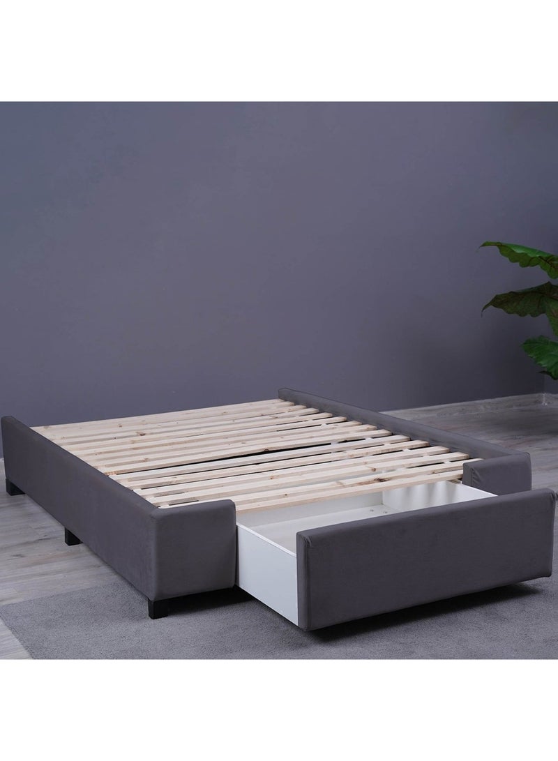 Pan Home Olympia Base Velvet Grey 160X200 Cm  - Image 1