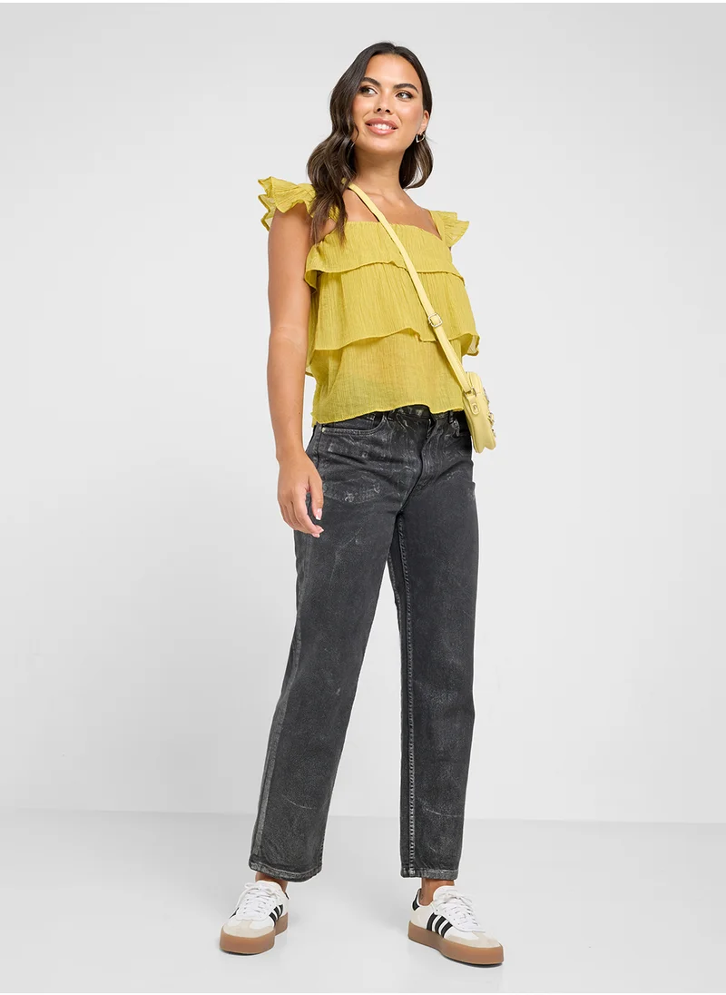 جينجر Ruffle Tiered Flouncy Top