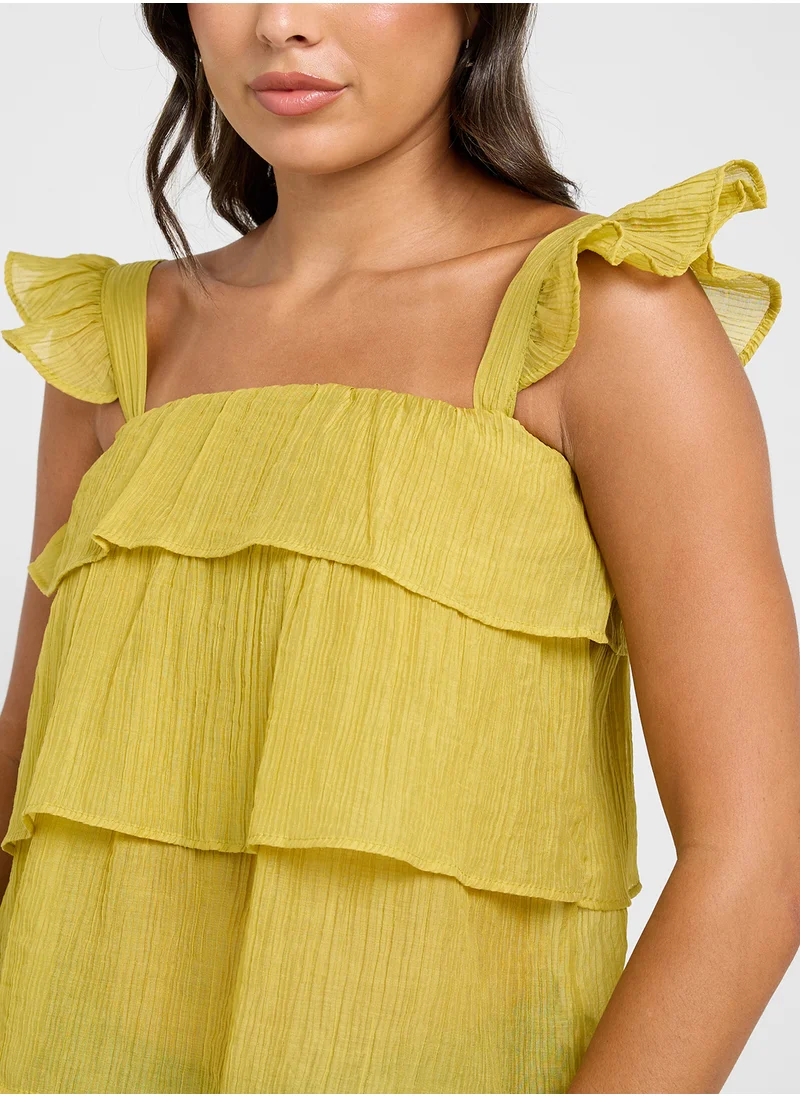 جينجر Ruffle Tiered Flouncy Top